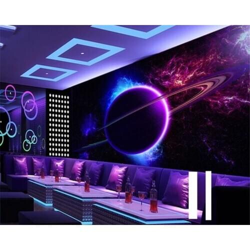 Beibehang Custom Photo 3d Wallpaper Mural KTV Bar Cosmic Planet Earth Tooling Wall mural wallpaper for walls 3 d papel de parede