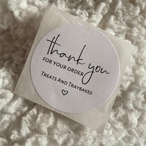 500Personalised Handmade With Love Stickers Custom Small Business Stickers Thank you for your order stickers Packaging Labels
