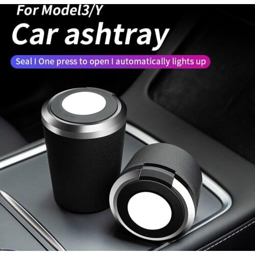 Car Ashtray for Tesla Model 3/model Y/ Ceramic Liner Car Ashtray Automotive Interior Accessories