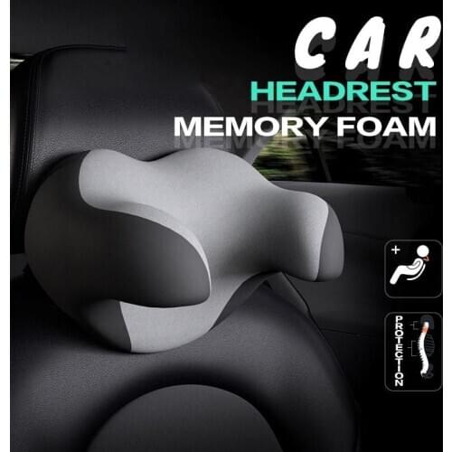 Car Neck Pillow Adjustable Head Restraint 3D U-shaped Memory Foam Auto Headrest Travel Neck Support Holder Seat Covers