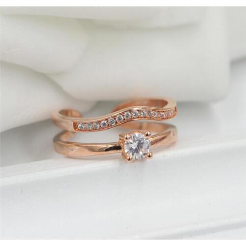Free Shipping Fashion Jewelry 5 carat /3 carat Rose gold Color Austrian Crystal Eagagement Wedding ring for women Gift C035
