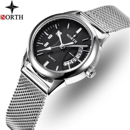 Women Watch NORTH Fashion Casual Quartz Watches Ladies Waterproof Wristwatch Stainless Steel Girl Clock Gifts Relogio Feminino