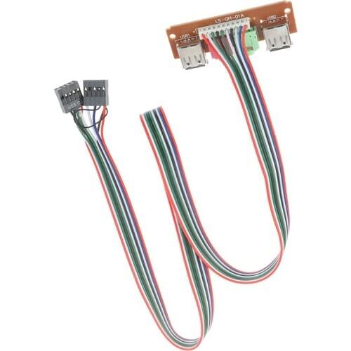 1PC 2 USB Computer Case 6.8CM Front Panel USB Audio Port Mic Earphone Cable