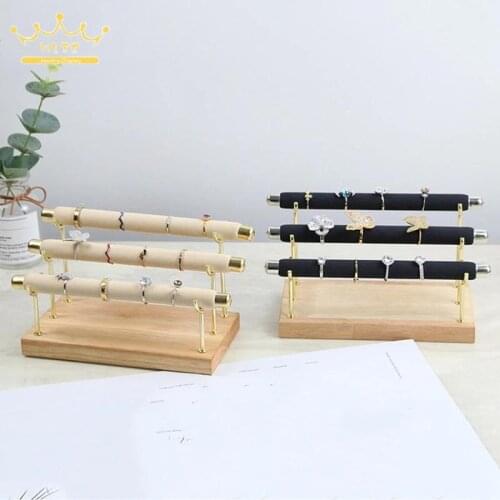 Elegant Bracelets Ring Jewelry Display Stand Packaging Jewelry Tool Wooden Jewelry Display Stand