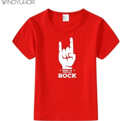 Funny Born To Rock Print Baby T Shirts Cotton Short Sleeve Boys Girls Clothes New Summer Crew Neck T-shirt Streetwear Children
