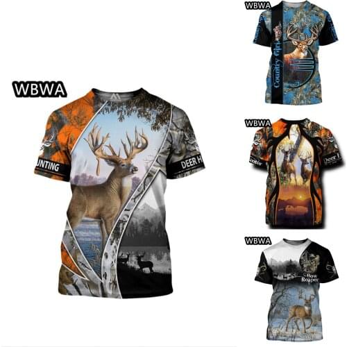 Camo Hunting Animals Deer elk Camo Hunting Animals Deer elk 3D T-shirt Summer Casual Men T shirts Fashion Streetwear Women Pullo