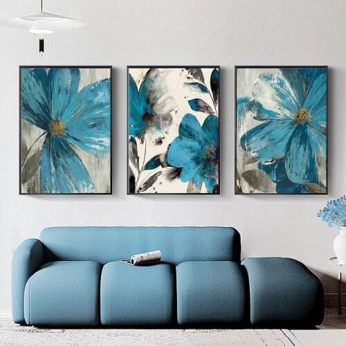 HUACAN Picture By Numbers Blue Flowers Painting By Number Floral DIY Drawing On Canvas Wall Art Hand Painted Home Decoration