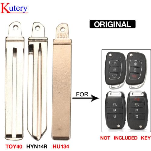 Kutery 10PCS Original Factory 156# Metal Blank Uncut Folding Flip Remote Key Blade For Hyundai Verna For Kia K5 S522 Replacement