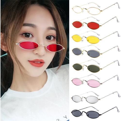 Fashion Mens Womens Retro Small Oval Sunglasses Metal Frame Shades Eyewear Fashion Glasses Accessories Outdoor Anti-UV