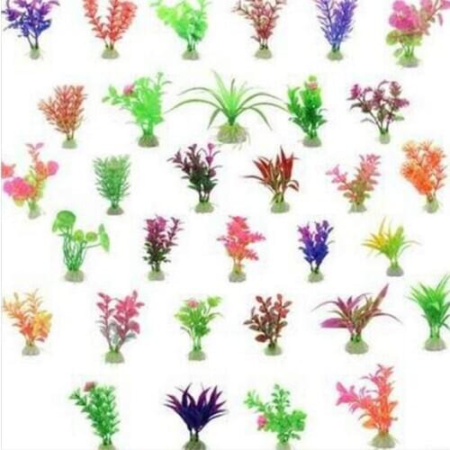 Fashion Plastic Small Aquatic Plants Water Tank Accessories Random 6 Pcs/lot