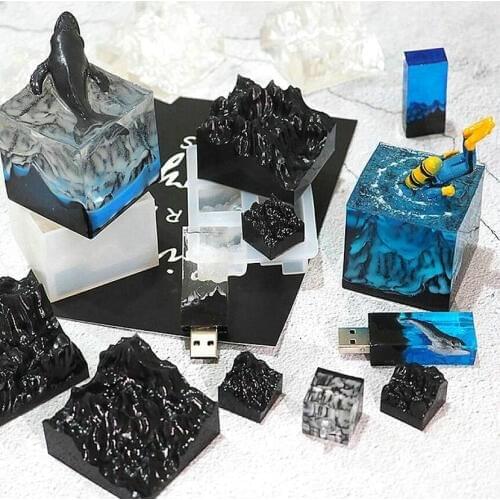 UV Resin Mountain Silicone Molds DIY Necklace Pendant Mold Epoxy Resin Mini Hill Jewelry Accessories Tool Handmade USB Disk Art