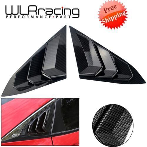 Free Shipping Rear Window Quarter Side Vent Window Louvers Scoop Cover For Honda Civic 2016 2017 2018 Car-styling Parts 4 Doors