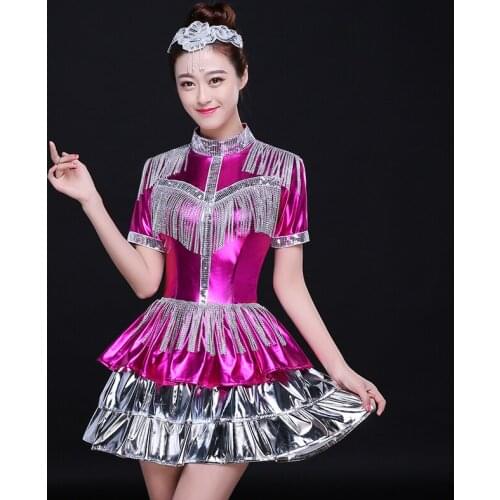 New modern dance costumes fashion sequins show nightclubs jazz dance costumes skirts tassel adult
