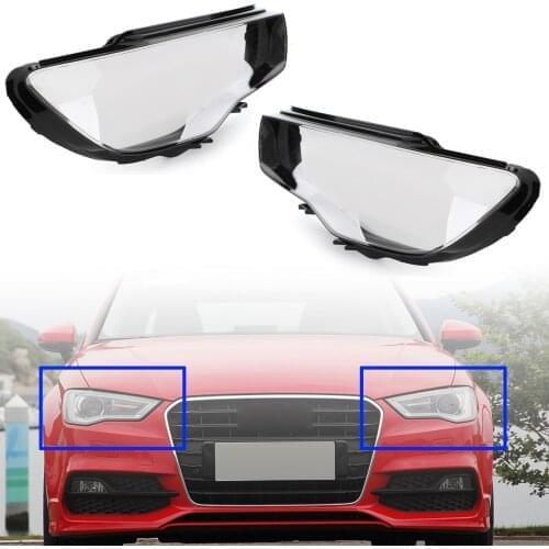 Areyourshop Left & Right Pair Headlight Cover Headlamp Lens For Audi A3 2013 2014 2015 2016 Clear 8V0941004 8V0941003 Car Parts