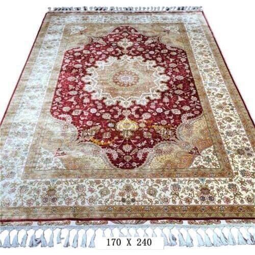 Hand-knotted Persian living room wool and silk carpet handmade exquisite carpet