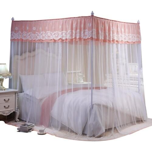 Princess Wind Floor Mosquito Net Three Doors with Thick Encryption Bracket Court 1.5 M 1.8 M Bed Double Luxury Home Curtains