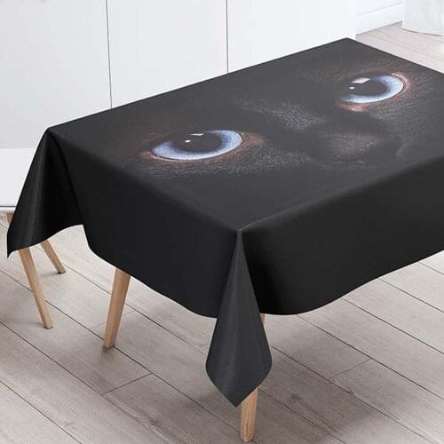 Rectangular Tablecloths Decorative Table Cover 3D Printing Animal Eyes Dining Table Cloth