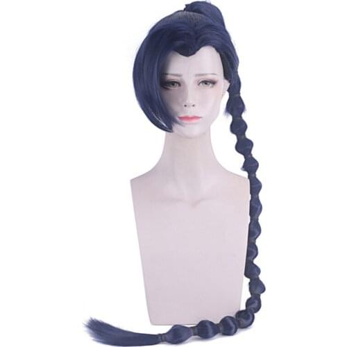 Plum Thirteen Wig Mixed Blue Hair Wig Anime Assassins Scissor Seve Cosplay Hair Synthetic Cosplay Wig 130cm