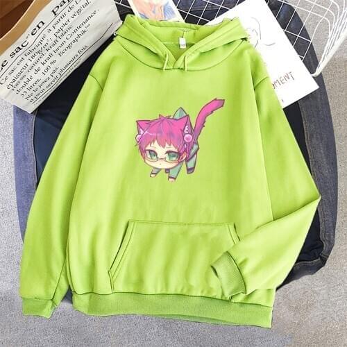 Anime Hoodie Saiki Kusuo no Psi Nan Q Edition Print Harajuku Oversized Sweatshirt Women Men Streetwear Couple Clothes Warmth