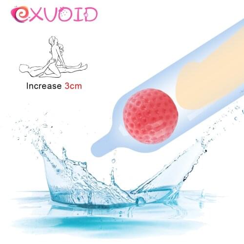 EXVOID 3.5CM Penis Extender Enlarge Ball Reusable Normal Condom Penis Enlargement Intimate Goods Sex Toys for Men Soft Beads