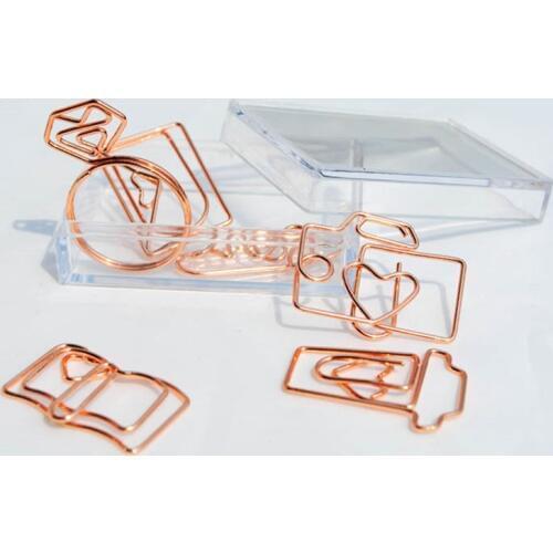 Rose gold clip diamond ring bookmark metal paper clip korea stationery decorative rose gold office metal paper clip