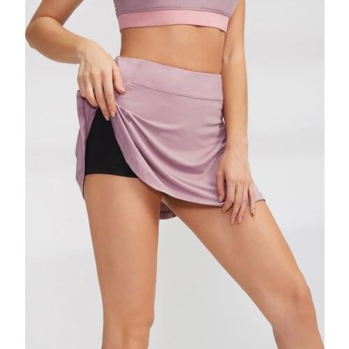 Women Sport Athletic Skirted Shorts Double Layer Pleated Tennis Golf Skirt Workout Anti-emptied 2 in 1 Biker Shorts