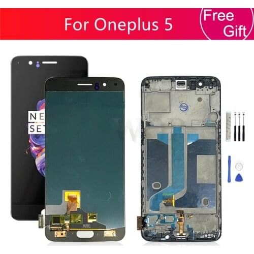 For Oneplus 5 lcd display touch screen digitizer assembly with Frame For OnePlus 5 Dispaly A5000 screen Replacement 5.5"