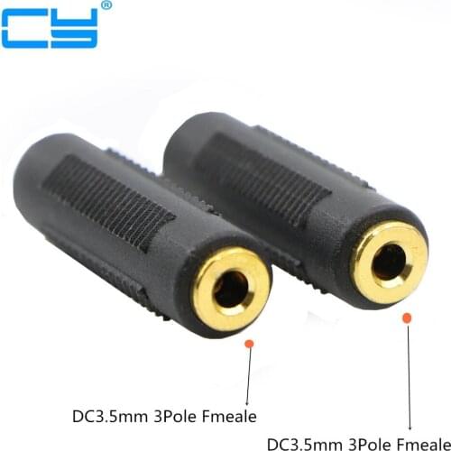 Gold Stereo 3.5mm 1/8" Aux Female to Female Jack Audio Coupler Adapter F/F