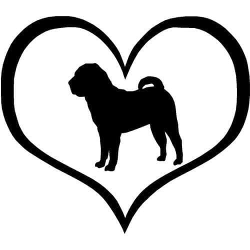 10.9*9.5CM Chinese Shar Pei Dog Vinyl Decal Reflective Car Stickers Car Styling Truck Decoration Black/Silver S1-1037