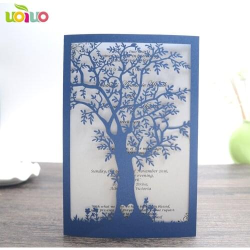 10pcs Laser Cut Wedding Invitation Cards with Envelopes,Blank inside paper,Seal,Love Tree nepali marriage invitation card