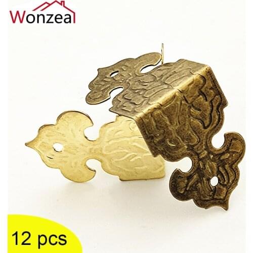 12X Decorative Antique Jewelry Chest Wine Gift Box Wooden Case Table Desk Edge Cover Corner Protector Guard Furniture Fittings