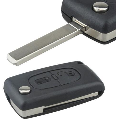2 Buttons Black Entry Replacement Key Remote Fob Shell Case with Uncut Car Flip Key for CITROEN C2 C3