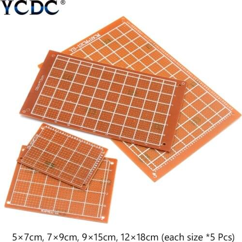 20PCS/LOT 5x7cm 7x9cm 9x15cm 12x18cm Prototype Paper Copper PCB Universal Experiment Circuit Board For Electronic DIY Arduino