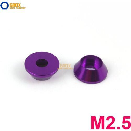30 Pieces M2.5 Purple Aluminum Washer Socket Head Cap Screw Washer