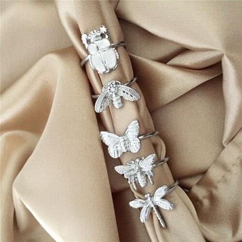 5PCS New Vintage Sliver Color Rings 2020 Bohemian Ring For Women Midi Finger Ring Set Wedding Fashion Jewelry Gift