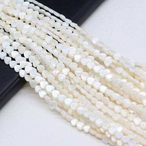 Natural Shell Beads Heart Shape White Shell Loose Beads Necklace Accessories Charms for Jewelry Making Bracelet Earrings Gift