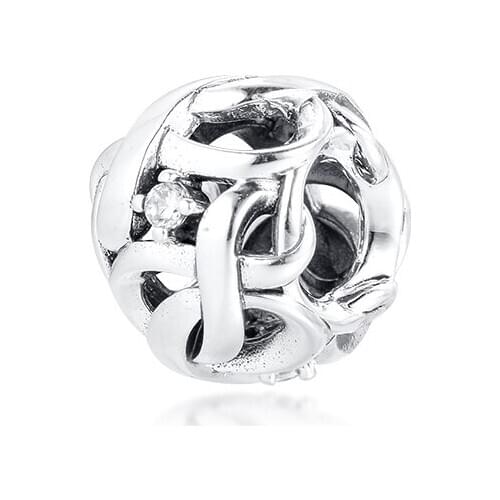 Openwork Woven Infinity Charm Fits Orignal Bracelets Woman DIY beads for jewelry making Silver kralen voor sieraden maken