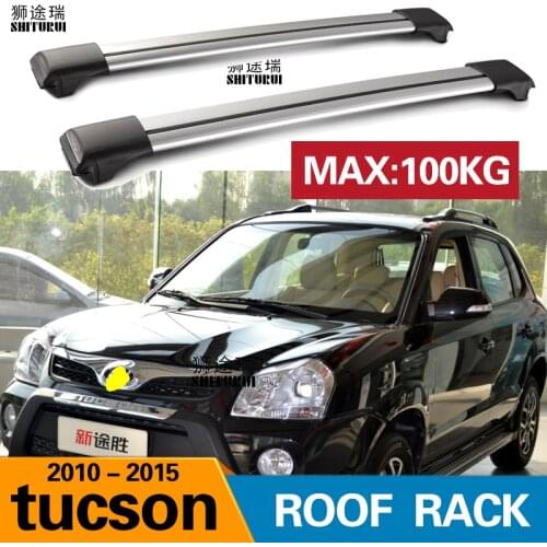 SHITURUI 2Pcs Roof Bars for HYUNDAI Tucson 2004-2009 Aluminum Alloy Side Bars Cross Rails Roof Rack Luggage