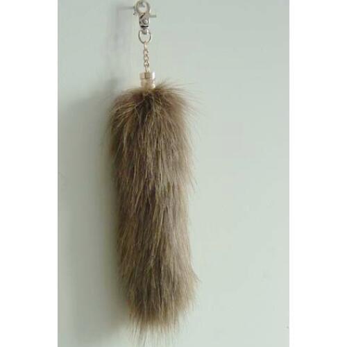 Free shipping faux fox fur tail for bag charm keychain