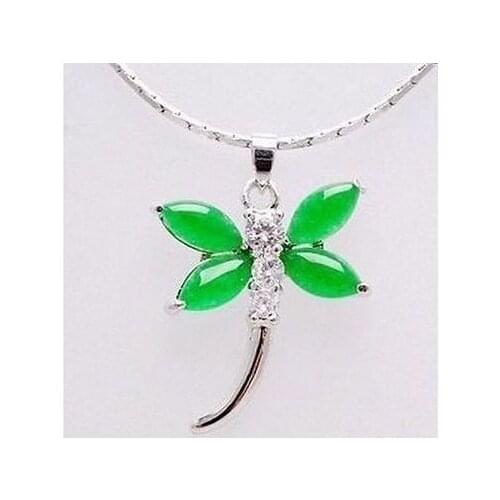 Free shipping Wholesale SHIPPING HH##HH##Beautiful Green Dragonfly pendant necklace