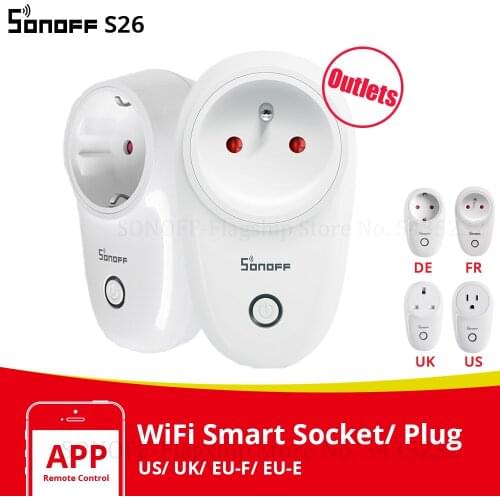 Itead SONOFF Outlet S20/S26 EU/ US/ UK Wifi Plug Wireless Smart Socket Plug Smart Home Works With Alexa Google Home e-WeLink APP
