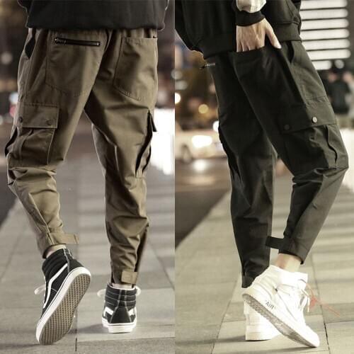 Cargo Pants Men Sport running 2020 Streetwear Joggers Pants Black Sweatpant Male Hip hop Autumn Casual Overalls