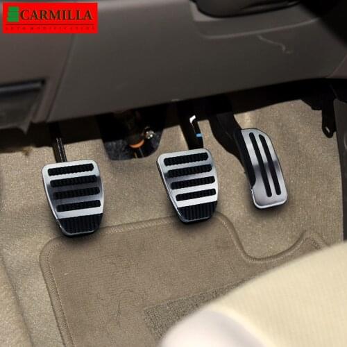 Carmilla Stainless Steel AT MT Case for Nissan Juke Leaf 2011 - 2018 Gas Fuel Brake Pedal Protection Cover Car Pedals Pads