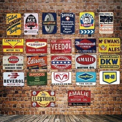 [ DecorMan ] Vintage motor oil Tire Mobil Metal Tin Signs Custom wholesale Iron Paintings Bar PUB Decor HY-1714