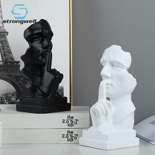 Strongwell Living Room TV Cabinet Decoration Silence Figure Sculpture Resin Figurines Home Office Decoration Handicraft Gifts