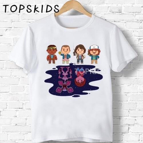 2021 Children Stranger Things Season 3 Cartoon Print T shirt Boys Girls Funny Baby Tops Kids Summer Short Sleeve T-shirt,HKP2448