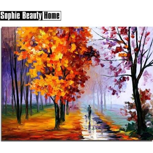 DIY Diamond Embroidery Tree 5D Crystals Diamond Mosaic Walk in Forest Diamond Painting Cross Stitch Kits Rhinestones Gift 18A034