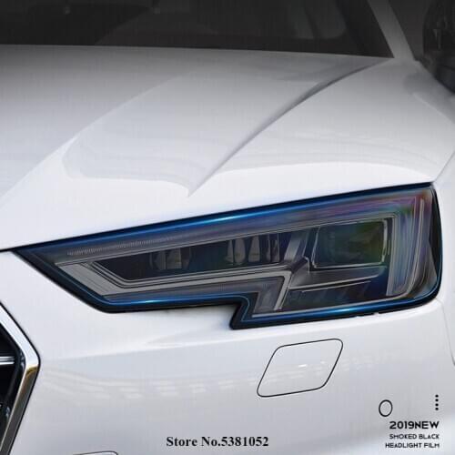 For Audi A8 A6 Q5 A4 A3 Q3 A7 Q7 Q8 Q2 S3 S4 S5 S6 A5 TPU Car Black Headlight Protective Film Sticker 2 Pcs Car Accessories