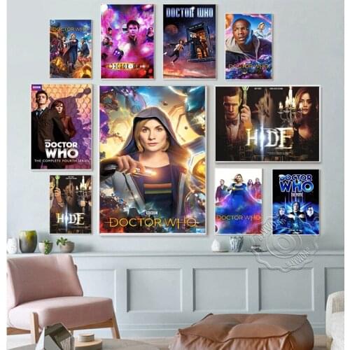 Doctor Who Classic Science Fiction TV Series Poster, Character Illustration Wall Picture Canvas Painting, Fans Gift Home Decor
