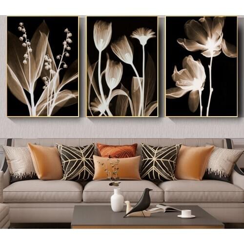 Light Yellow Lily Of The Valley Flower Art Canvas Print Painting Minimalist Abstract Wall Picture Living Home Decoration Poster